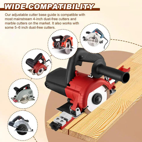 Adjustable Aluminum Circular Saw Guide Rail With Dual Lock For 360mm Saw Base in use, showcasing compatible saws