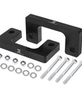 One Inch Front Leveling Lift Kit And Heavy Duty Strut Spacers To Drop The Sag And Raise The Bar For Chevy Silverado 1500 And Gmc Sierra 1500 Pickup Trucks 2007 Through 2019 black aluminum spacer blocks with bolts and washers