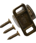 Magnetic Door Catch Zinc Alloy With Super Strong Hold For Cabinets Cupboards Closets Wardrobes And Sliding Doors Green Bronze Finish No Fuss Install Stays Put Includes Screws shown with included screws.