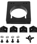 High Performance 65mm CNC Spindle Motor Mounting Bracket With Beefy Locking Clamps For Router And Engraving Machines, black aluminum.