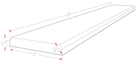Carrara Marble Doorway Threshold Marble Saddle, Polished 4x24, Grayish White Natural Stone Floor Transition Strip diagram