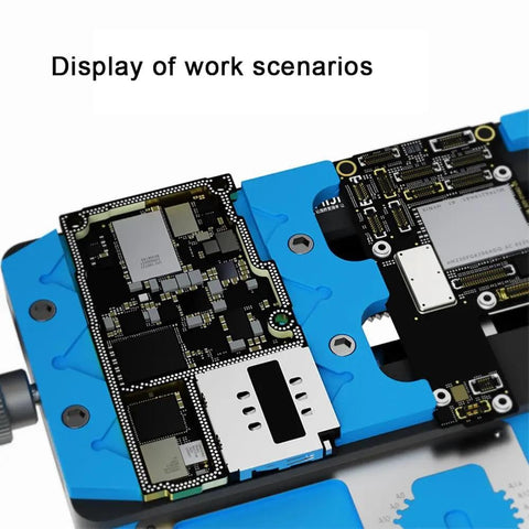 PCB Fixing Holder IC Chip Maintenance Fixture with dual-axis clamp holding circuit boards