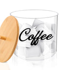 Large Capacity Coffee Pod Organizer With Bamboo Lid For Keurig Nespresso K Cups, clear acrylic holder, bamboo lid