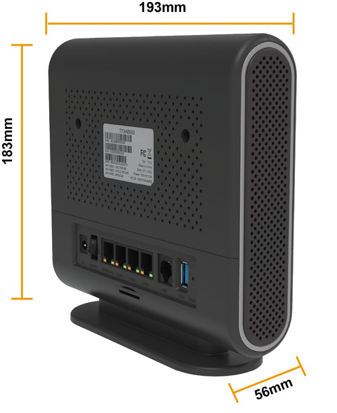 Ultra Fast 5G Indoor Router With WiFi 6 And Multi Port LAN For Home Or Small Office, VoNR And VoLTE Supported, rear view