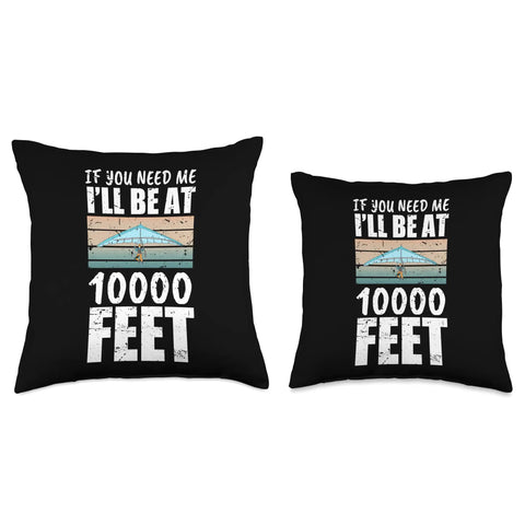Funny Hang Glider Art Throw Pillow For Men And Women Who Live For Hang Gliding And Flying High, Durable 100 Percent Polyester Double Sided Decor