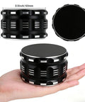 2.5 Inch Zinc Alloy Grinder With Magnetic Lid And Diamond Sharp Teeth No Screen Design For Pepper Salt And Coffee Beans The Kitchen Workhorse Easy Clean Heavy Duty Tool Built For Daily Use - shown in hand