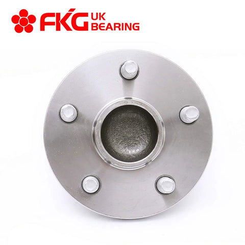 Front view of Rear Wheel Bearing Hub Assembly Set For Toyota Corolla 2009 To 2016, Pontiac Vibe 2009 To 2010, Toyota Matrix 2009 To 2014 FWD 1.8L 5 Lug Pair Durable OEM Grade Replacement For Smooth Ride And Long Lasting Performance.