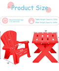 Durable Plastic Kids Table And Chair Set For Outdoor Fun With Adirondack Style Chairs Ideal For Picnic Garden Patio Backyard