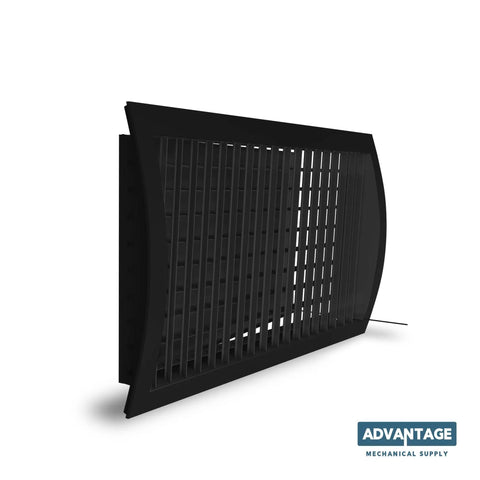 Direct To Duct Surface Grilles 10 Inch By 6 Inch On 10 Inch Duct Matte Black Steel HVAC Air Vent Grille Durable Metal Duct Vent Cover Built To Order With Production Time 2 To 4 Weeks angled view