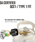 8 Ft Propane Hose With Regulator And Gauge Universal Gas Grill Connector attachment demo on propane tank