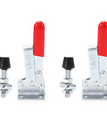 Toggle Hold Down Clamp With Quick Lock GH 201C Fixture For Welding And Woodworking Bench Jig Setup Beefy 182kg Holding Force Rust Resistant Heavy Duty Clamp Tool Set Of 2, red handle clamp set