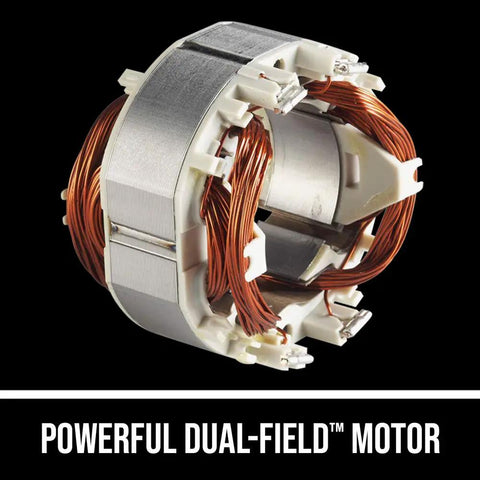 All Magnesium Sidewinder Circular Saw With 15 Amp Dual Field Motor and 7-1/4 Inch Blade shown motor frame with copper wires.