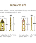 Drill Free Self Drilling Drywall Anchors And Screws Kit For Picture Frames Shelves Mirrors And Light Fixtures 100 Pieces Galvanized Carbon Steel Heavy Duty Wall Fasteners No Pre Drill size chart with 1.18in and 1.57in anchors