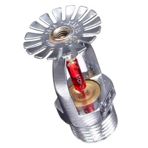 4 Pack Pendent Fire Sprinkler Heads 1/2 Inch NPT 155F Fast Response Copper Chrome K80 Automatic Safety System close-up image