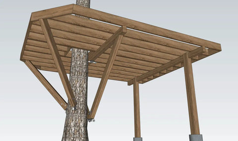 12x15 One Tree With Two Posts Bracket Kit For Outdoor Posts Hardware Included Wood Not Included Includes Galvanized Braces Nuts Bolts Tabs For A Built To Last Easy Install