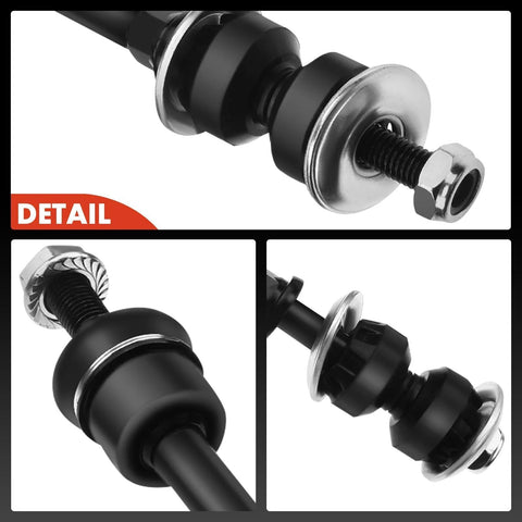 Two A-Premium front suspension stabilizer bar links for Ford F-150/Lincoln Mark LT, black steel with nuts
