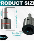 Half Inch Shank Tool Steel Holder With Lock Screw For 19 mm Rota Broaches, Hard And Ground, Overall Length 75 Mm, dimensions shown