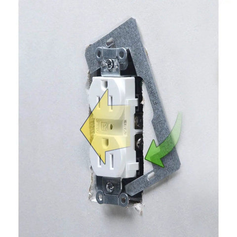 Flush-Fit Outlet Level Plate 999X 3 Pack, Steel Metal Outlet Spacer For Recessed Or Loose Outlets installation example