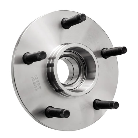 Front view of Front Wheel Hub And Bearing Assembly Pair For 2000 2001 Dodge Ram 1500 2WD 5 Lug 2 Piece Replacement With Tone Ring ABS