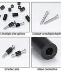 960 Piece Black Nylon Spacers Set For Screws And Electrical Outlets Round No Thread Spacers With Variety Inner Diameters And Lengths Go To DIY Kit For Flush Or Recessed Mounts Stable Fit And Easy Install, black nylon spacers with screws