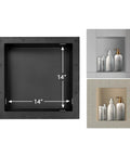 Tile Shower Niche Shelf 17x17 Inches With Texture Inside 14x14 Inches Single Shelf Wall Niche Insert for Bathroom Storage