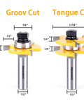 Top Pick 1/2 Inch Shank Tongue And Groove Router Bit Set Two Piece Adjustable Woodworking Milling Cutter for groov and tongue cuts.