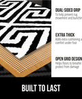 Extra Strong Rug Pad Gripper 2x4 Ft For Hardwood Floors And Carpets, Dual Sided Grip, Open Grid Design, Extra Thick Cushioning