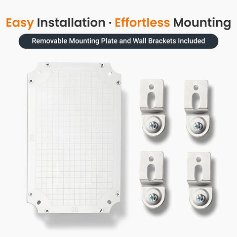 IP67 Waterproof Junction Box Outdoor Enclosure With Mounting Plate And Wall Brackets, Weatherproof Electrical Project Box With Hinged Clear Cover, Built Tough Plastic Weatherproof Box For Outdoor Use