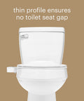 Front view of Thinline Bidet Attachment with Adjustable Water Pressure and Side Arm Control on white toilet seat.