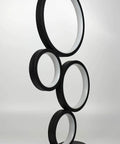 Four Circle Dimmable LED Table Lamp With Color Adjustable Light Modern Round Design 12W Black Finish side view