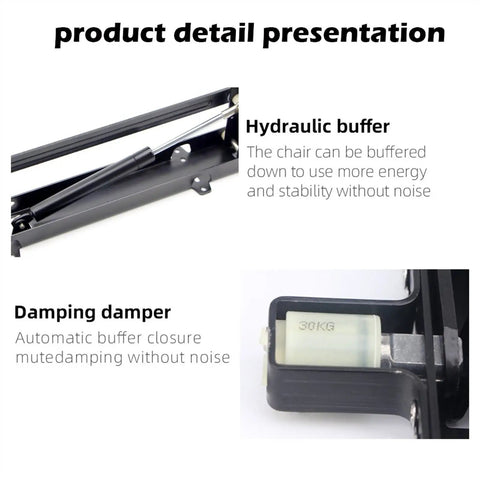Hydraulic buffer detail of Built Tough Folding Shelf Bracket Set Carbon Steel Soft Close Hinge For Stools And Cupboards Heavy Duty.