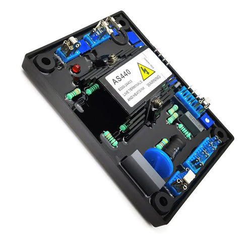 AS440 Automatic Voltage Regulator Module for Stamford Genset Power Up AVR Controller, showcasing components and wiring.