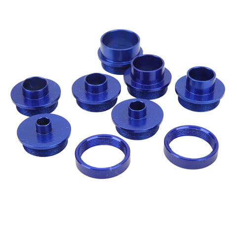 Heavy Duty Router Guide Bushing Set Packed With Eight Sturdy Aluminum Bushings And Two Tight Lock Nuts For Rock Solid Pattern Routing And Hella Clean Woodworking Cuts - blue aluminum bushings