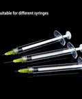 Disposable Luer Lock Needle 30 Gauge 4 mm 100 Pack for lab and industrial use shown with syringes in a row
