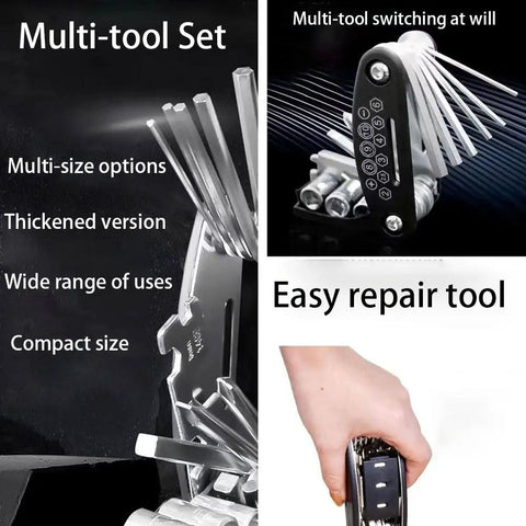 16 In 1 Bike Repair Tool Kit For Nulane Bicycle Compact Portable Lightweight Multi Tool With Wrenches Screwdrivers Hex Keys