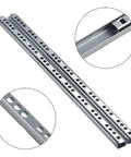 Pro Grade 2Pc 17Mm Wide Drawer Slides Zero Friction Glide Tracks Run 8In To 17In, heavy duty steel glide tracks with perforated design.