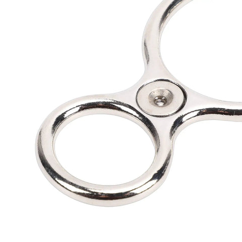 Close-up of stainless steel horse tie ring from Kit With Magnetic Fastening System for cross ties and grooming stations