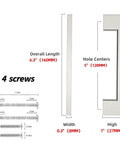 Diagram of 10 Pack 5 Inch Brushed Satin Nickel Cabinet Pulls showing dimensions and included screws