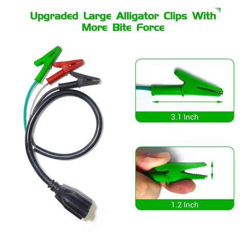 HVAC Tools Kit Accessory Adapter Cord For Circuit Breaker Finder And Vacuum Pump with heavy-duty alligator clips shown.