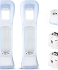 2 Pack Motion Plus Attachment With Silicone Case For Wii Remote Wiimote Motion Plus Adapter Replacement With Silicone Cover White