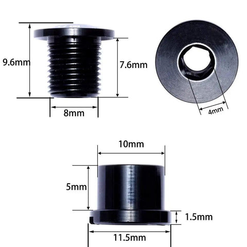 10 Pack M8 Bike Chainring Bolts Set 7075 Aluminum Alloy Crankset Nuts Chain Wheel Screws For Road Mountain BMX MTB Fixie Durable
