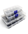 External Circlip Retaining Ring Kit Set M1.2 To M15 For Shafts E Type Circlips Stainless Steel SS304 1000 Pcs Heavy Duty Built To Last Shaft Bearing Retention Solution in clear organizer cases