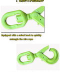 Badass Heavy Duty Swivel Lifting Hook 17637 Lbs Capacity With Spring Loaded Self Lock, green clevis hook with latch for cargo rigging.