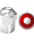 Brass Tire Valve Caps With Rubber Seal for Cars SUVs Bikes Trucks and Motorcycles Chrome Flat Top Round Top 8 Pack
