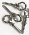 Heavy Duty Stainless Steel Eye Bolts With Washer And Nuts For Lifting Rings M6 Shoulder Eyebolts 85mm Total Length 50mm Thread