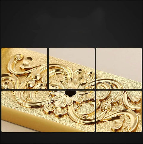 Sleek European Style Golden Coat Hook For Bathroom And Entryway Built Tough Wall Hanging Clothes Rail With Smooth Carved Details Premium Wall Mount And Real Deal Storage Setup close-up of intricate gold carving details