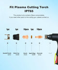 Plasma Cutting Pro Grade Top Notch Consumables Kit with 10 59164 tips, 10 59182 electrodes, 1 60389 shield cap for TI PC65