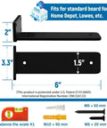 Heavy Duty 6 Inch Floating Shelf Bracket Set, 4 Pack, Rustic Industrial Hidden Metal Shelf Brackets dimensions and installation tools