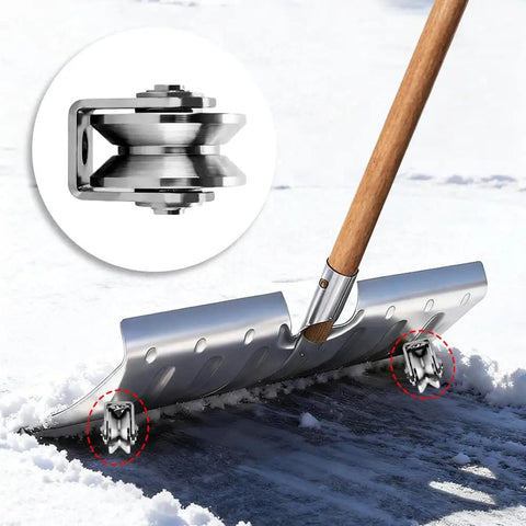 2 Pack V Groove Wheel Pulleys Measuring 1.89 Inch Made From Tough 201 Stainless Steel With Silent Double Bearings used in a snow shovel.