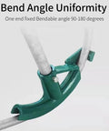 Heavy Duty 1 1/4 Inch Outside Diameter Pipe Bender Tool For Electric Wire Conduit Aluminum Pipes And PVC Tubing showing bend angle mechanism.